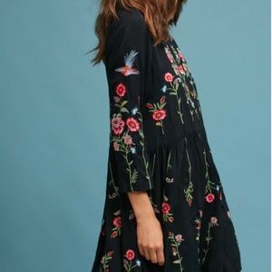 Anthropologie Maeve Allison Embroidered Tunic Dres